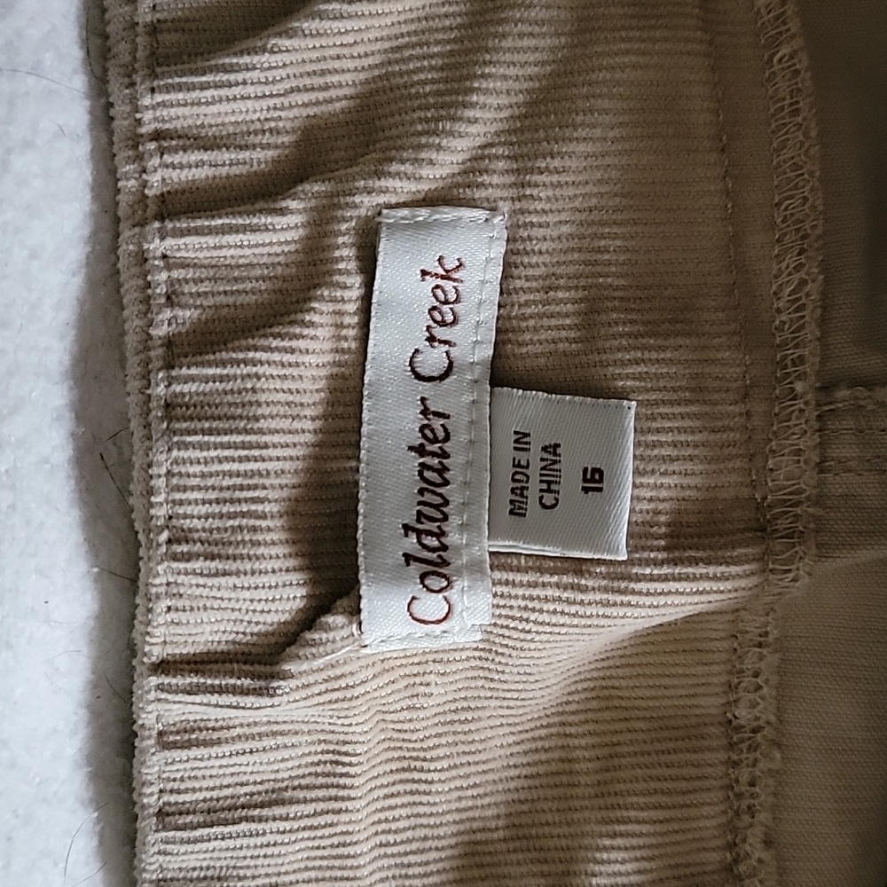 ColdwaterCreek elastic waist cords, size 16. - Picture 2 of 4